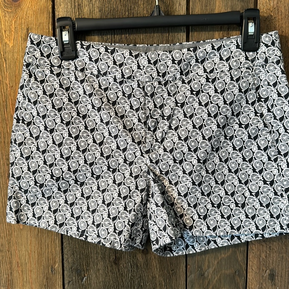 Banana Republic bicycle print shorts, black and white
